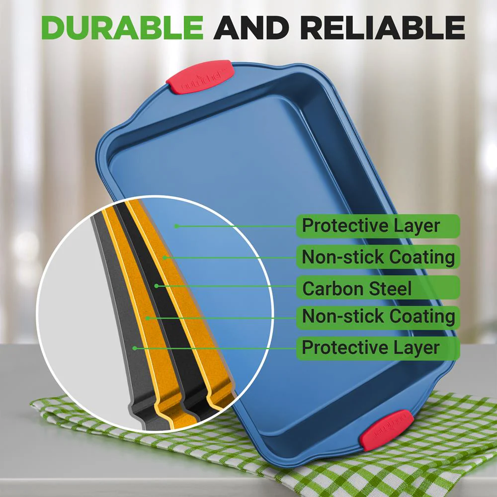 6-Piece Nonstick Bakeware Set, Easy Release Carbon Steel, Blue Coating - Image 8